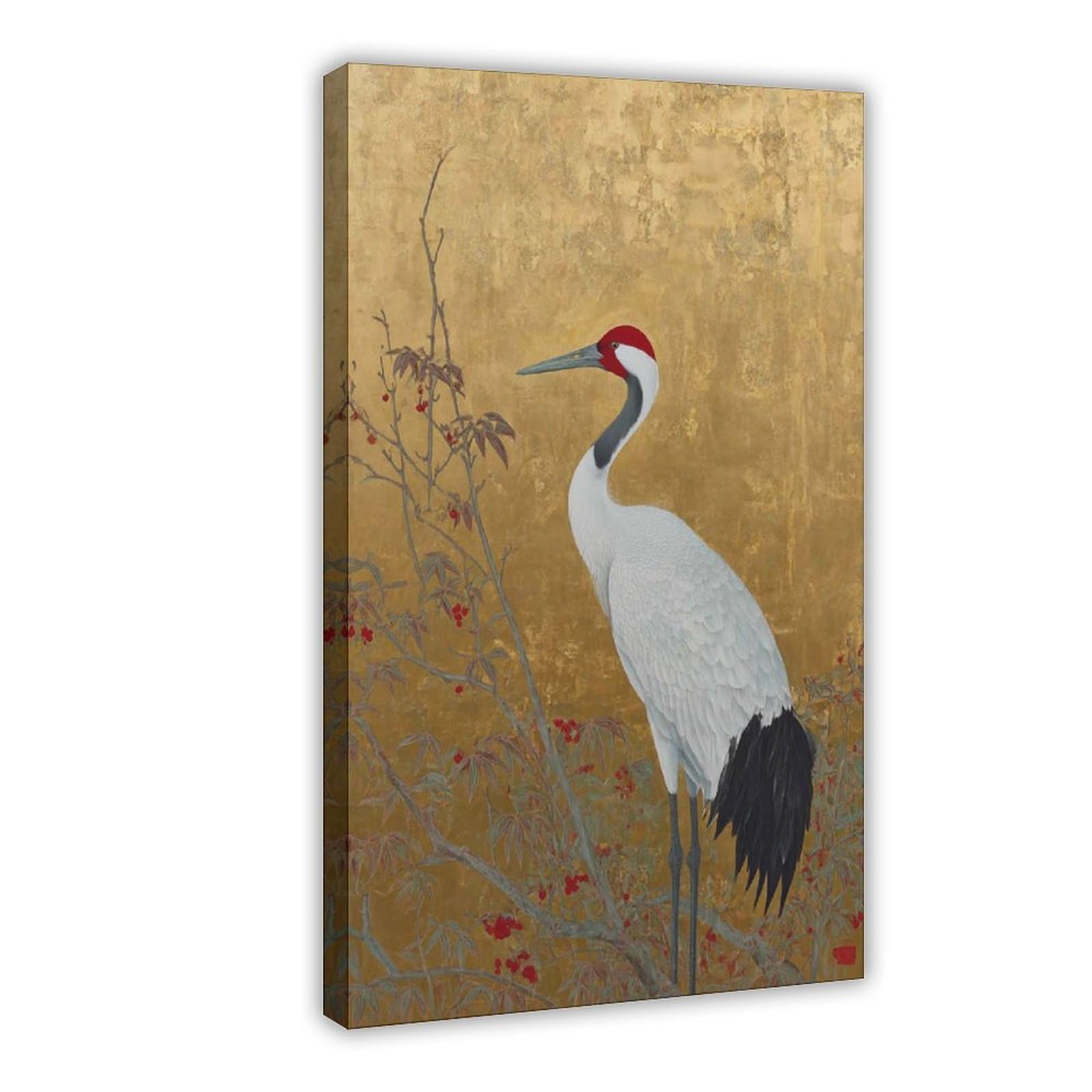 Bareronor Japanese Crane (3) Canvas Poster Bedroom Decor Landscape Office Room Decor Gift 12" L X 18" W