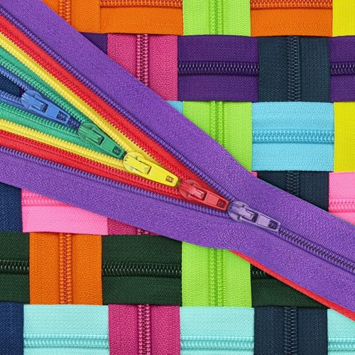 Image of Zippers, DOITEM 72 pcs Zippers for Sewing 25cm /10 Inch Multicolor Nylon Coil Zippers for Sewing and Crafts 24 Colors