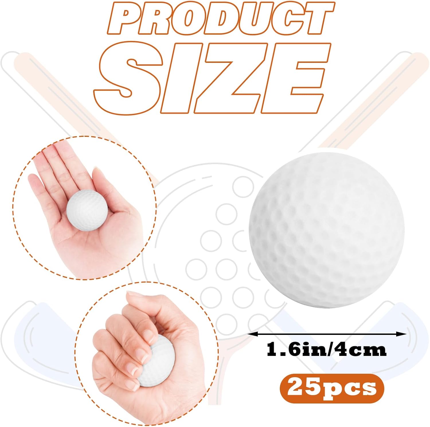 Hooqict Mini Foam Golf Stress Ball 25 Pack Small Sports Squeeze Ball Stress Relief Toy for Kids Adults Golf Party Gift Classroom Goodie Bag Stuffers School Carnival Prize