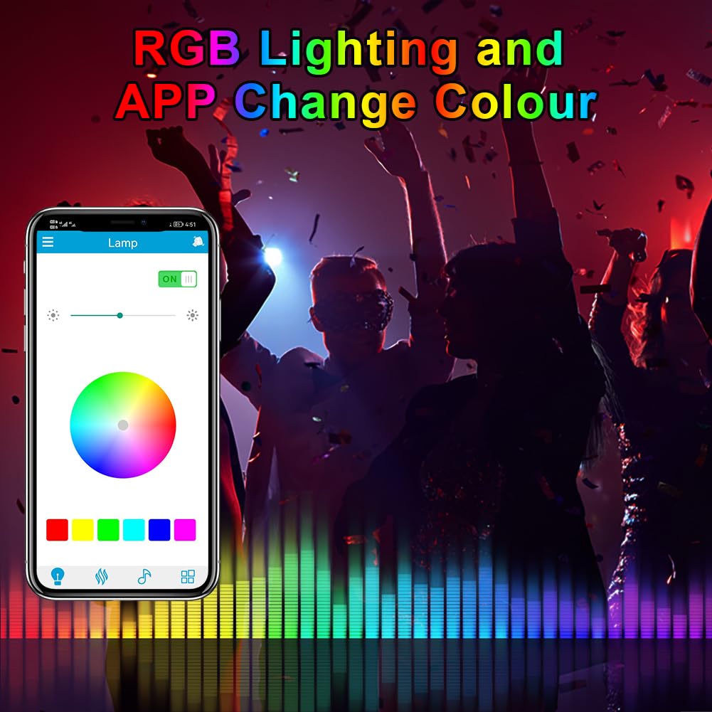LED Plafonniers Avec Haut-parleur Bluetooth, APP Smartphone Et Télécommande,La Luminosité Et Les Couleurs Ajustent,Mode RGB, 36W - Maison