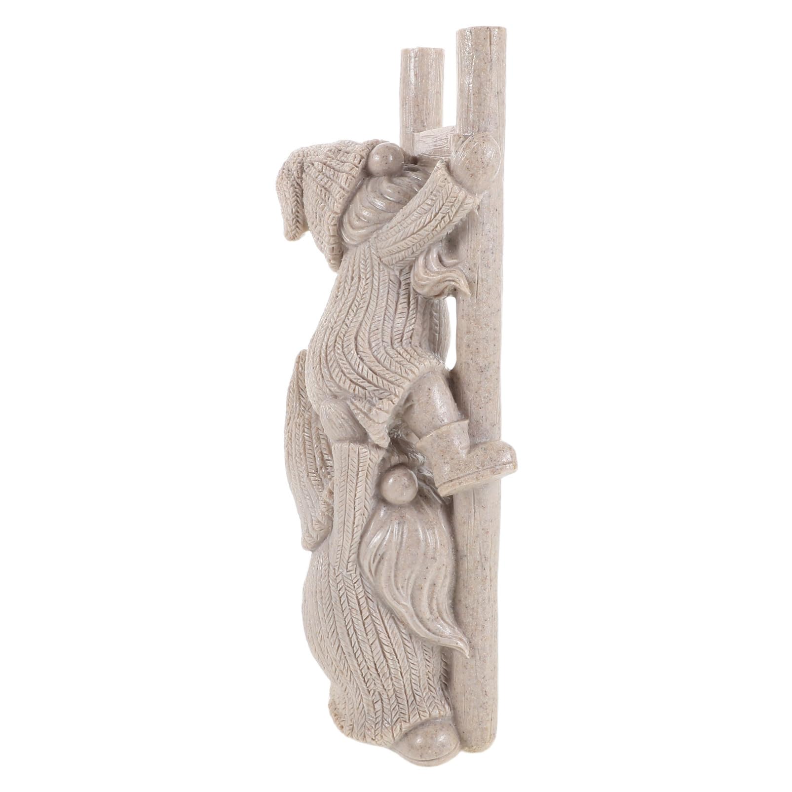 Statue de GNOME de Jardin en Résine Beige, Décor Patio Extérieur