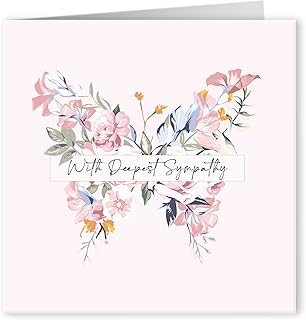 Cult Kitty with Deepest Sympathy - Sympathy Card for Men - Thick, Premium Sympathy Card for Women, Great Condolence or Friends or Family Card with Colourful Envelope