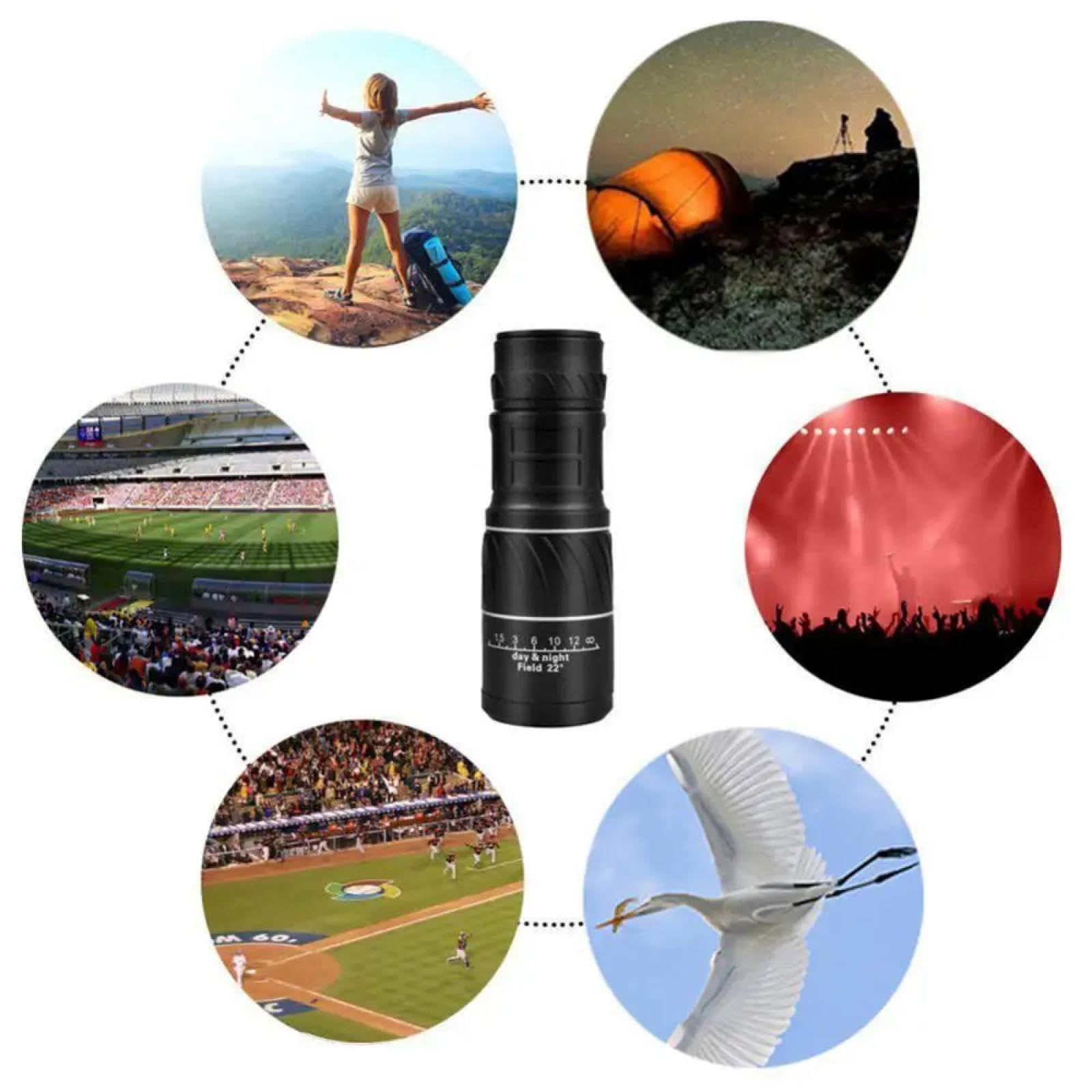 Télescopes monoculaires puissants 40x60 Zoom Jumelles Longue-Vue Nocturne Longue-Vue pour Camping en Plein Air Outils d'Observation des Oiseaux