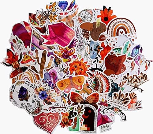 WOSHIDEFA 100 Boho Stickers,Minimalist Abstract Art Decor for Water Bottle,Laptop,Luggage,Phone, Vinyl Aesthetic Stickers for Kids Adults Teens