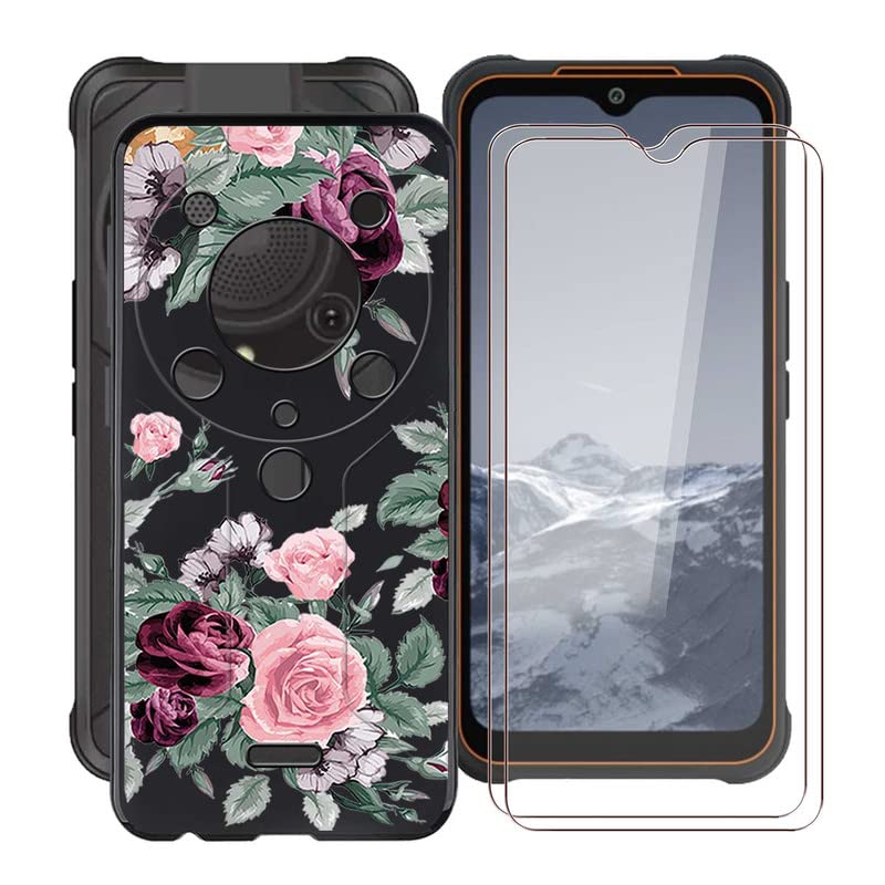 ZXLZKQ Case for AGM Glory (6.53 Inches) with 2 x Tempered Glass Screen Protectors, Ultra Thin Anti-Scratch Soft Silicone Shockproof TPU Black Case Cover for AGM Glory – YQ12