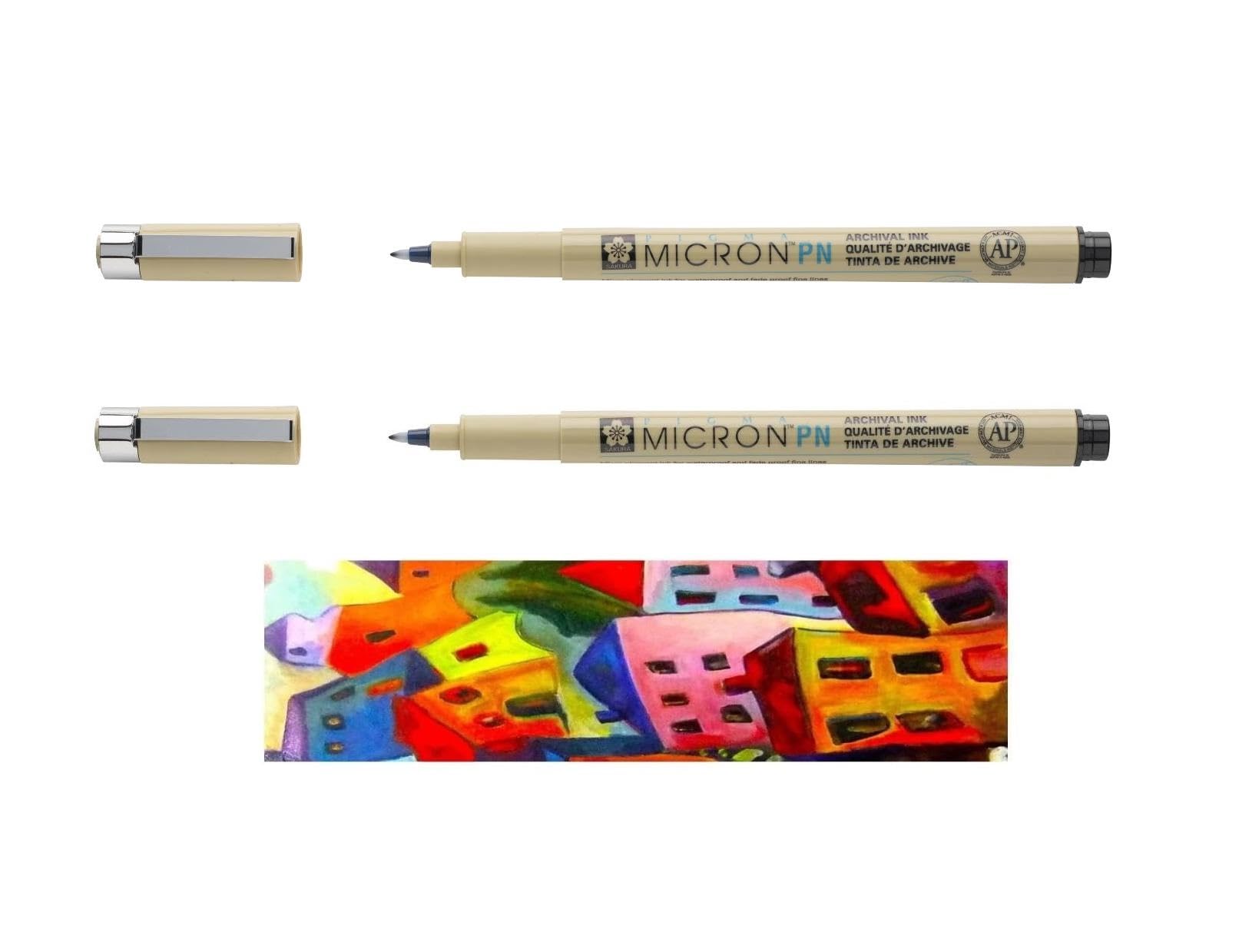 PIGMA MICRON SAKURA PN - Noir. 2pcs et 1 carte