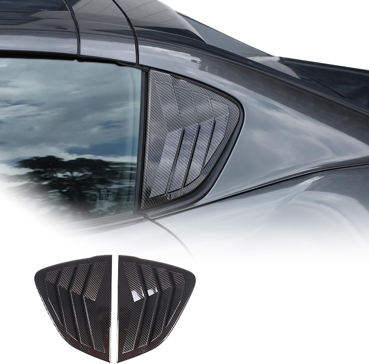 Car Rear Side Window Louvers Shutters Blinds Cover Trim For Tesla Model