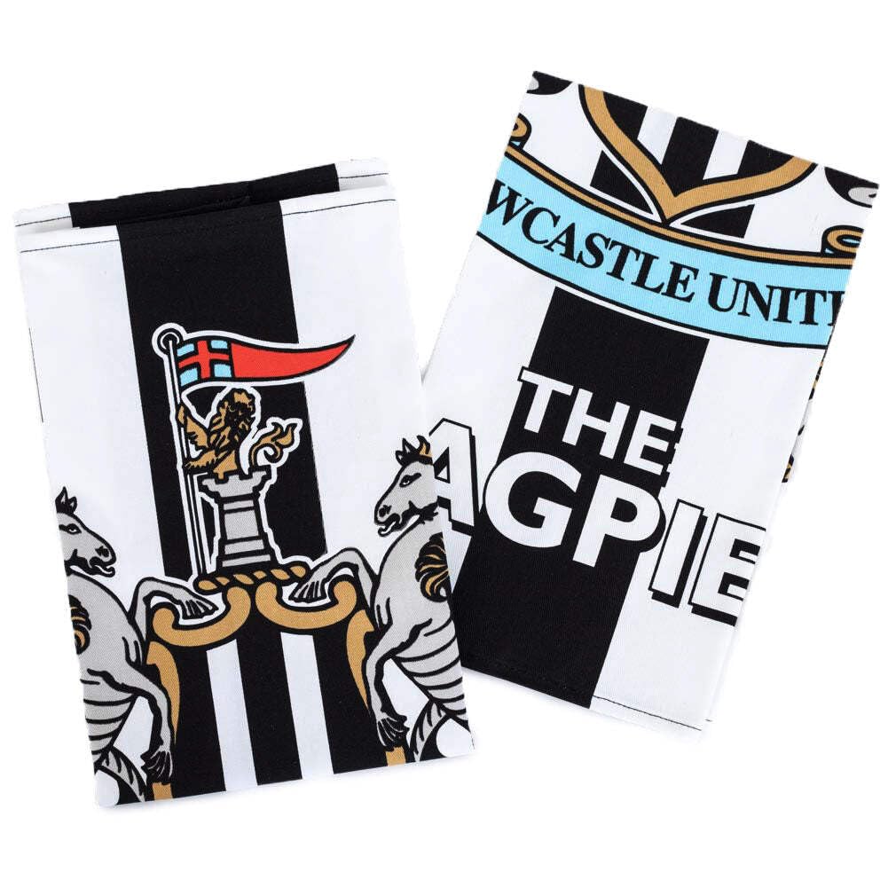 Newcastle United FC 2 Pack Crest Tea Towels, Kitchen Accessories, Sports, Gift