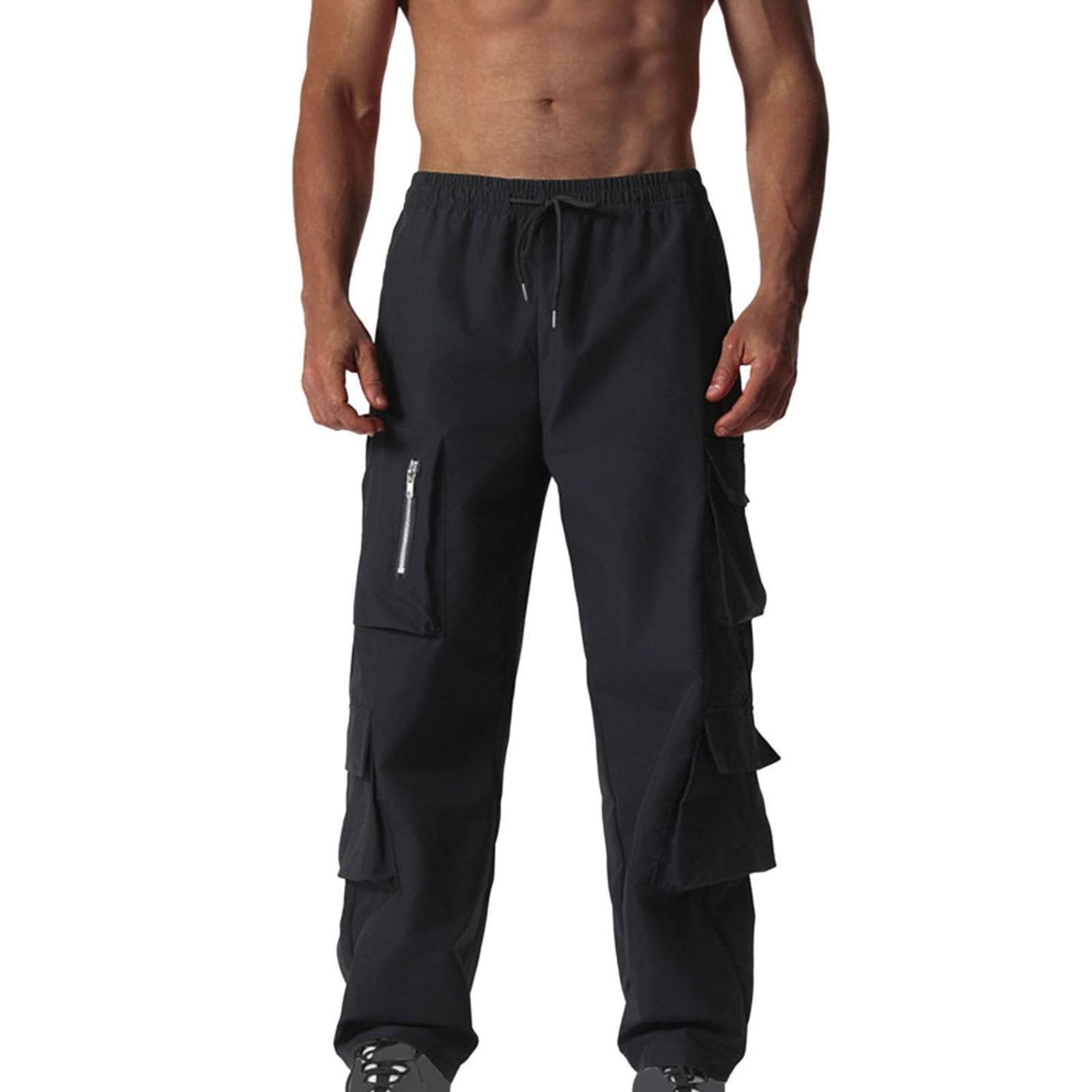 Mens Cargo Pants Lightweight Stretch Quick Dry Hiking Trousers Camping Travel Work Pants with Zipper Pockets