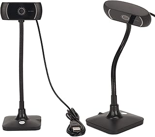 USB Webcam, 60 Degree View 360 Degree Rotation 30 Fps Webcam with Microphone for Video Live Streaming Conference, Driver Free