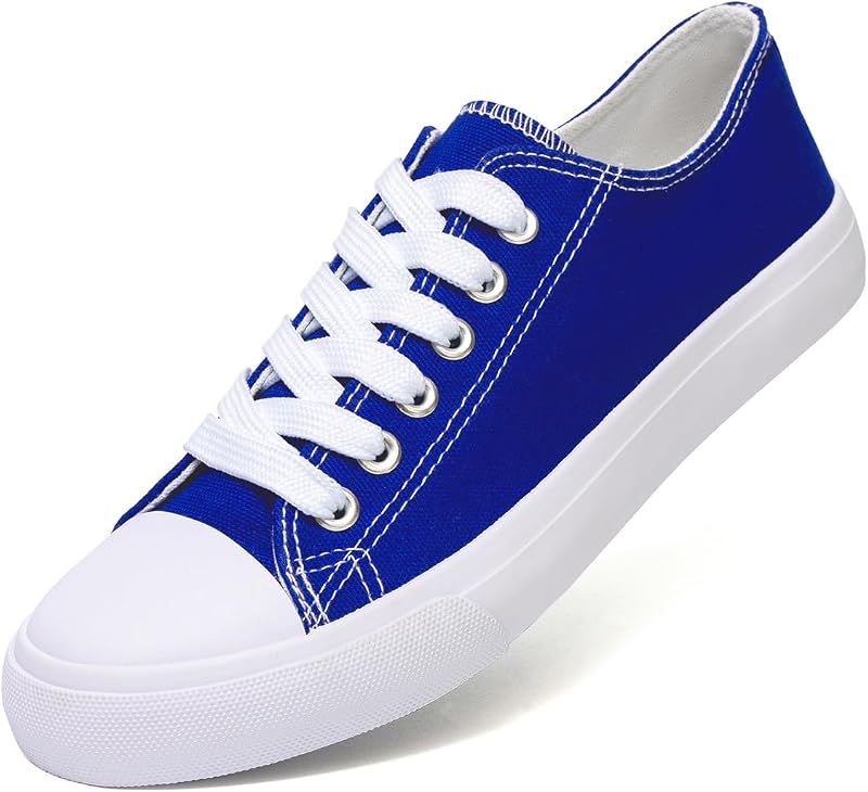 Zapatos de lona para mujer, zapatillas de moda para mujer | Parte superior baja informal, cordones, suela de goma, parte superior de lona, plantilla acolchada