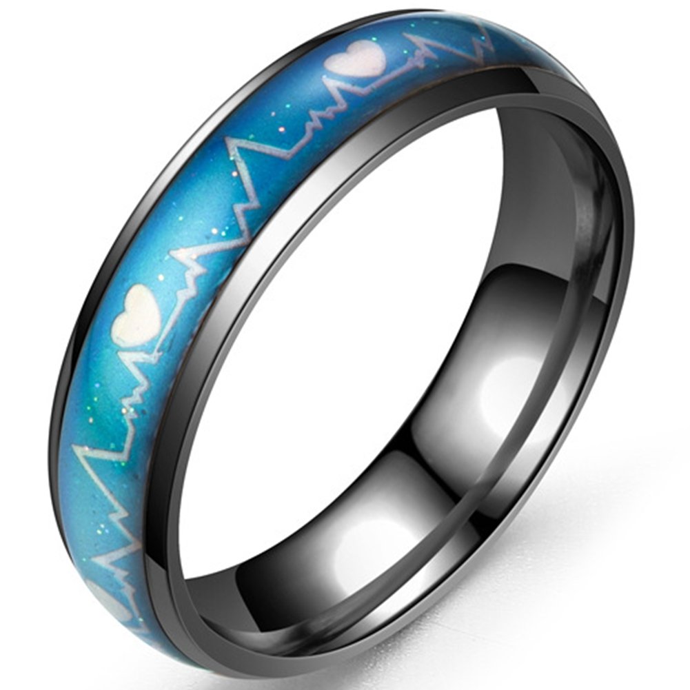 Jude Jewelers Stainless Steel Color Changing Heart Mood Ring Wedding Band Anniversary Promise