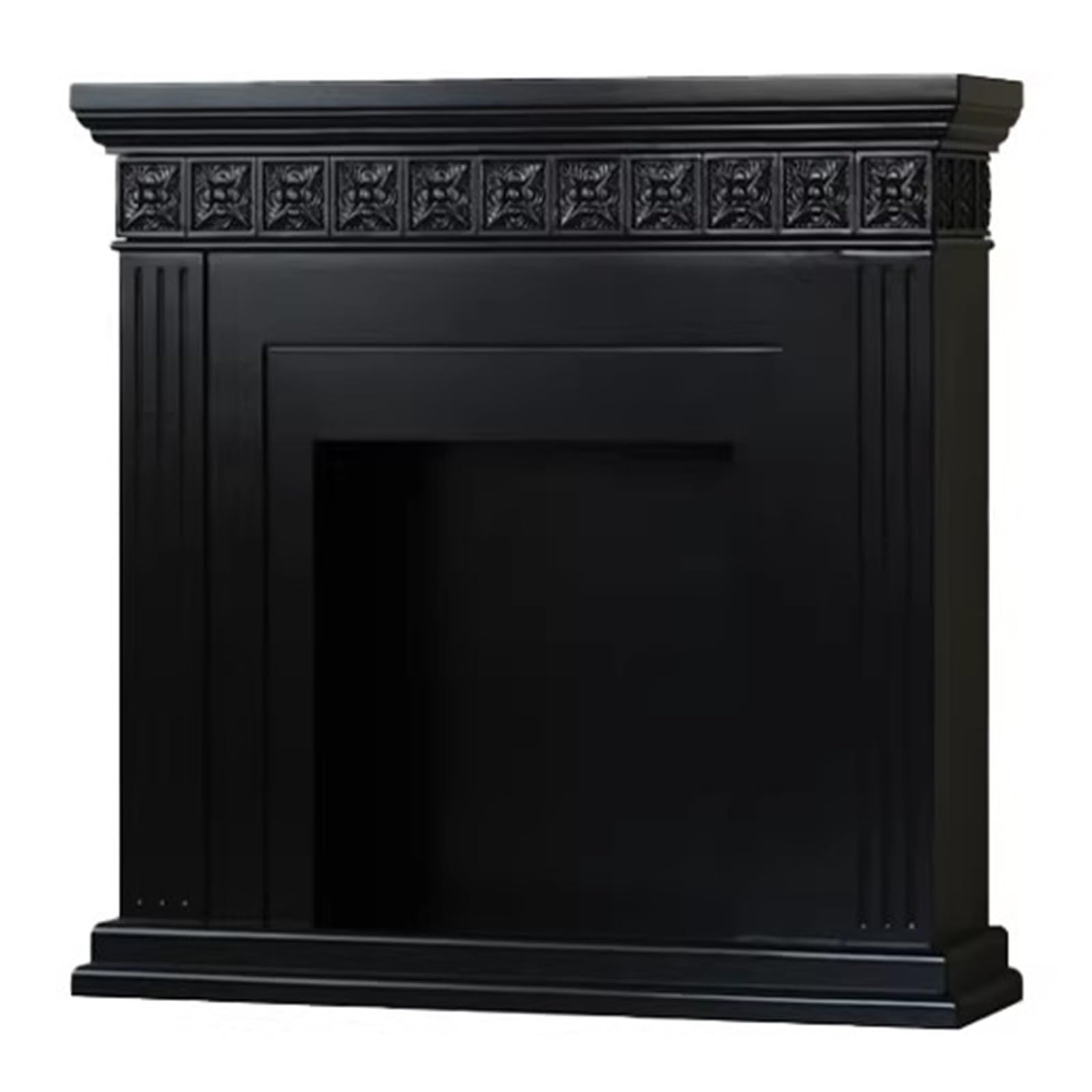 Fzl02068lm Black Mantels Surrounds Solid Birch Wood Fireplace Mantel Surround /White Decorative Frame Decorated Frame(Black)