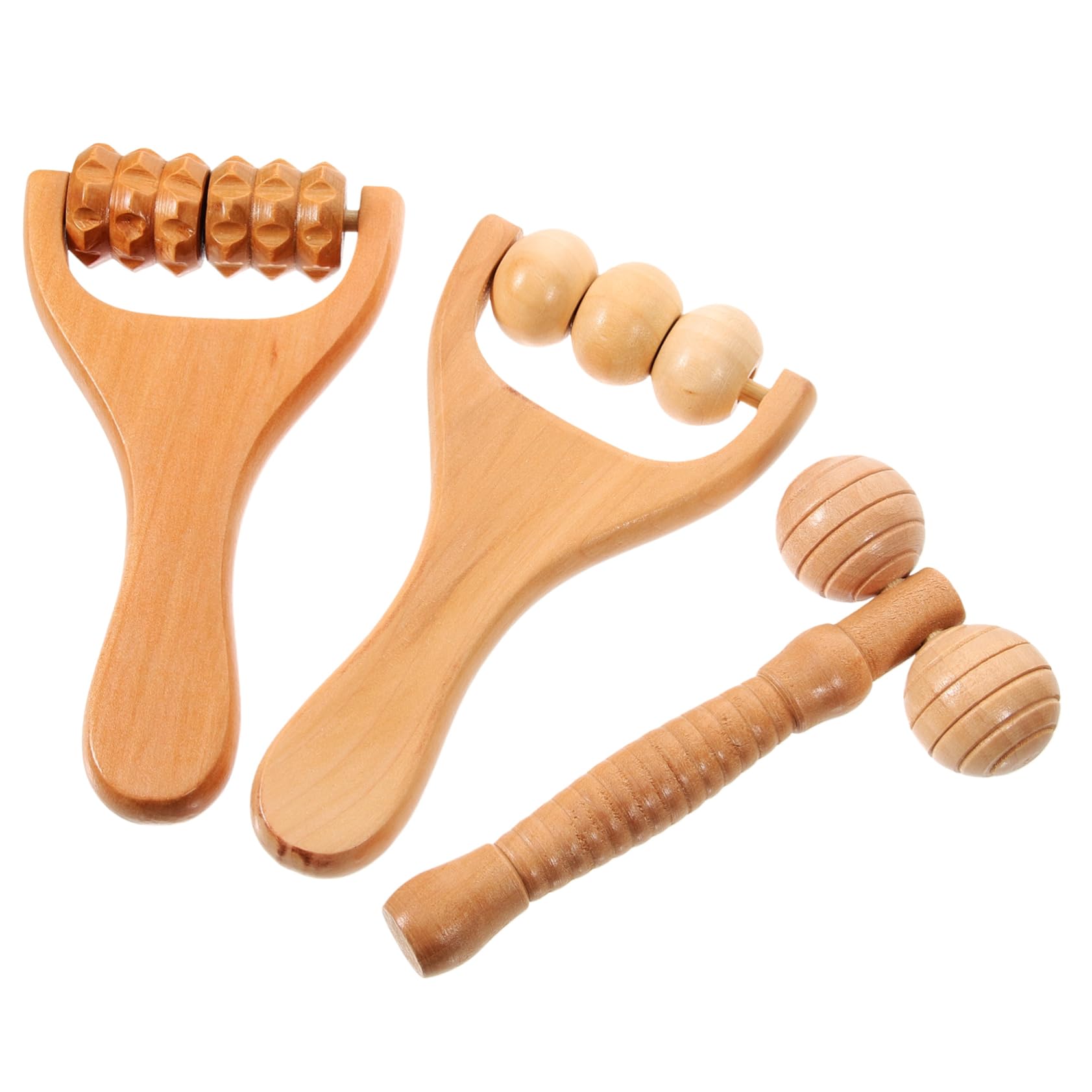 Ipetboom 15piezas Rodillo De Masaje De Madera Para Espalda y Pies De Masaje Para Relajación Masajeador De y Para Casa y