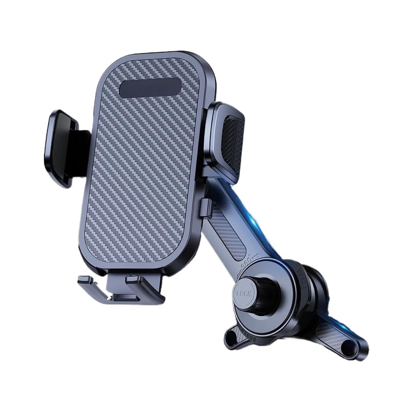 Porta Cellulare Auto Supporto per telefono da auto, braccio esteso, supporto a 3 punti, gancio in metallo estensibile, supporto per telefono cellulare con stabilità superiore per auto