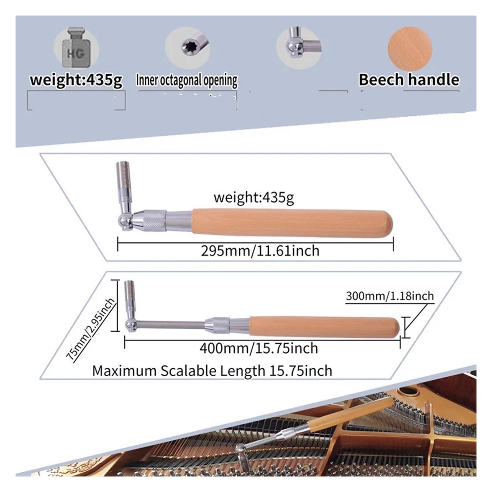 Klavierstimmset Klavierstimmer Stimmgerät Mit Stimmhammer