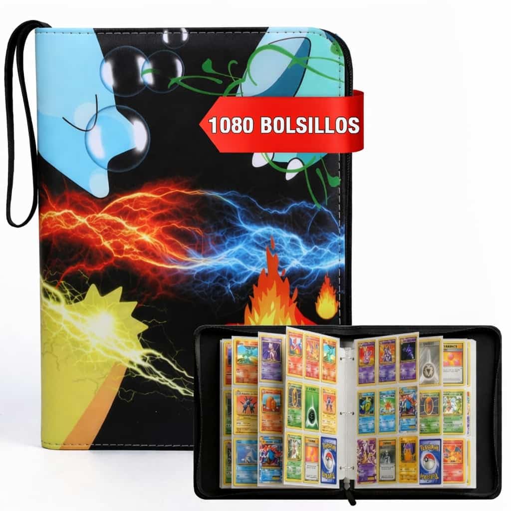 Álbum de Cartas Coleccionables con Capacidad de 1080 Cartas y 60 Páginas - Carpeta con Fundas - Álbum para Cartas (Trading Card Game y Juegos de Cartas Coleccionables)