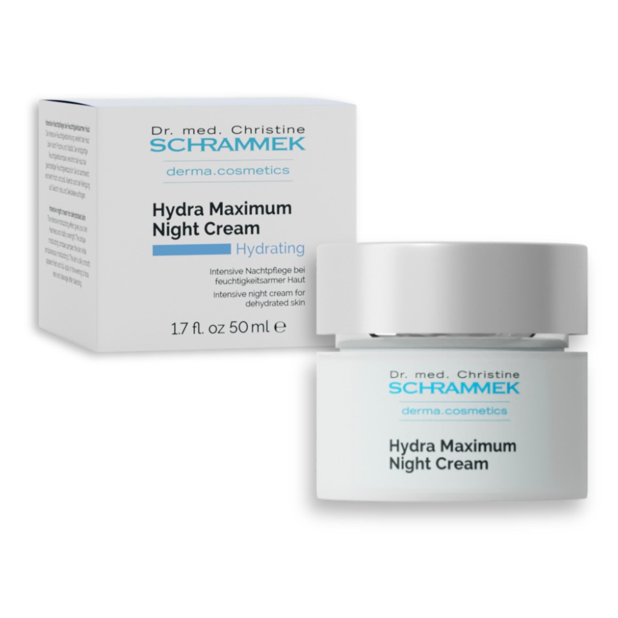Hydra Maximum Night Cream (1.7 fl oz) - Intensive Night Cream for Dehydrated Skin - Provides Moisture Overnight - Hyaluronic Acid, Vitamin E - Face Moisturizer - Face Cream - Skin Care - Dr. Schrammek