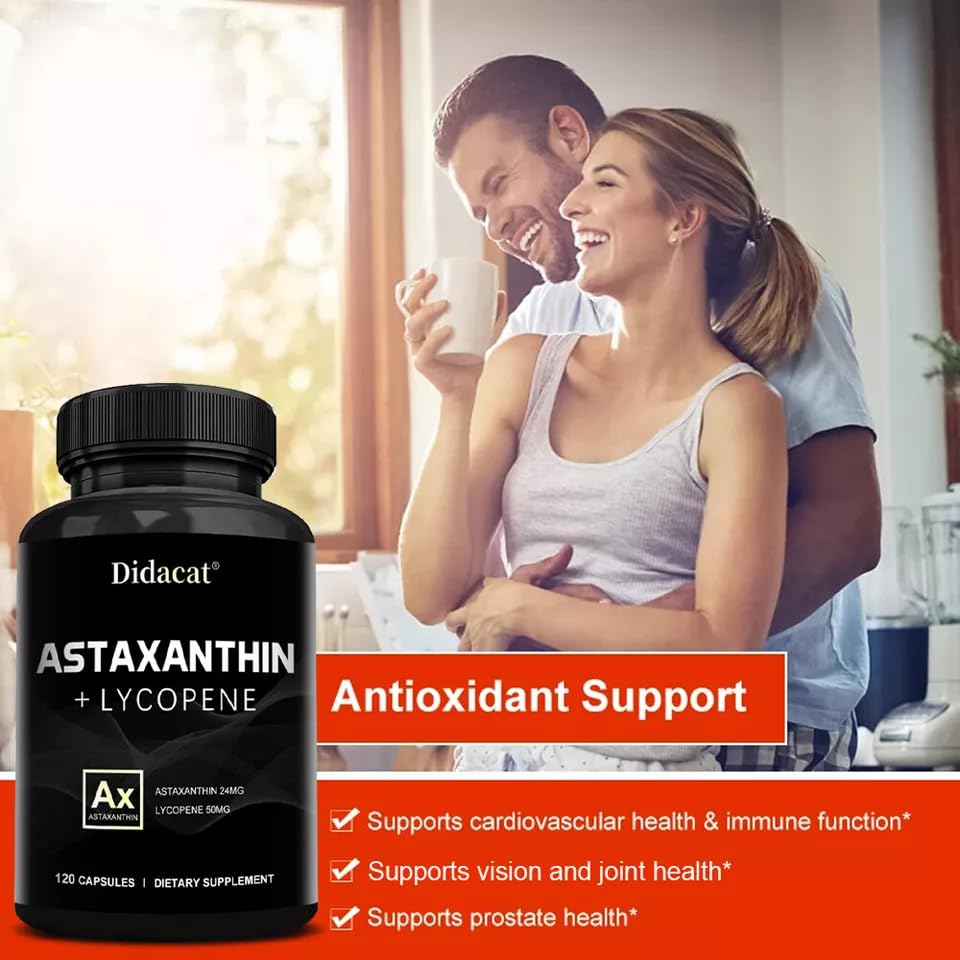Astaxanthine puissant antioxydant soutien 24mg soutien santé cardiovasculaire