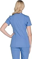Vista 2 de Mujer Mock Wrap Top Workwear Originals con paneles traseros de punto acanalado WW650
