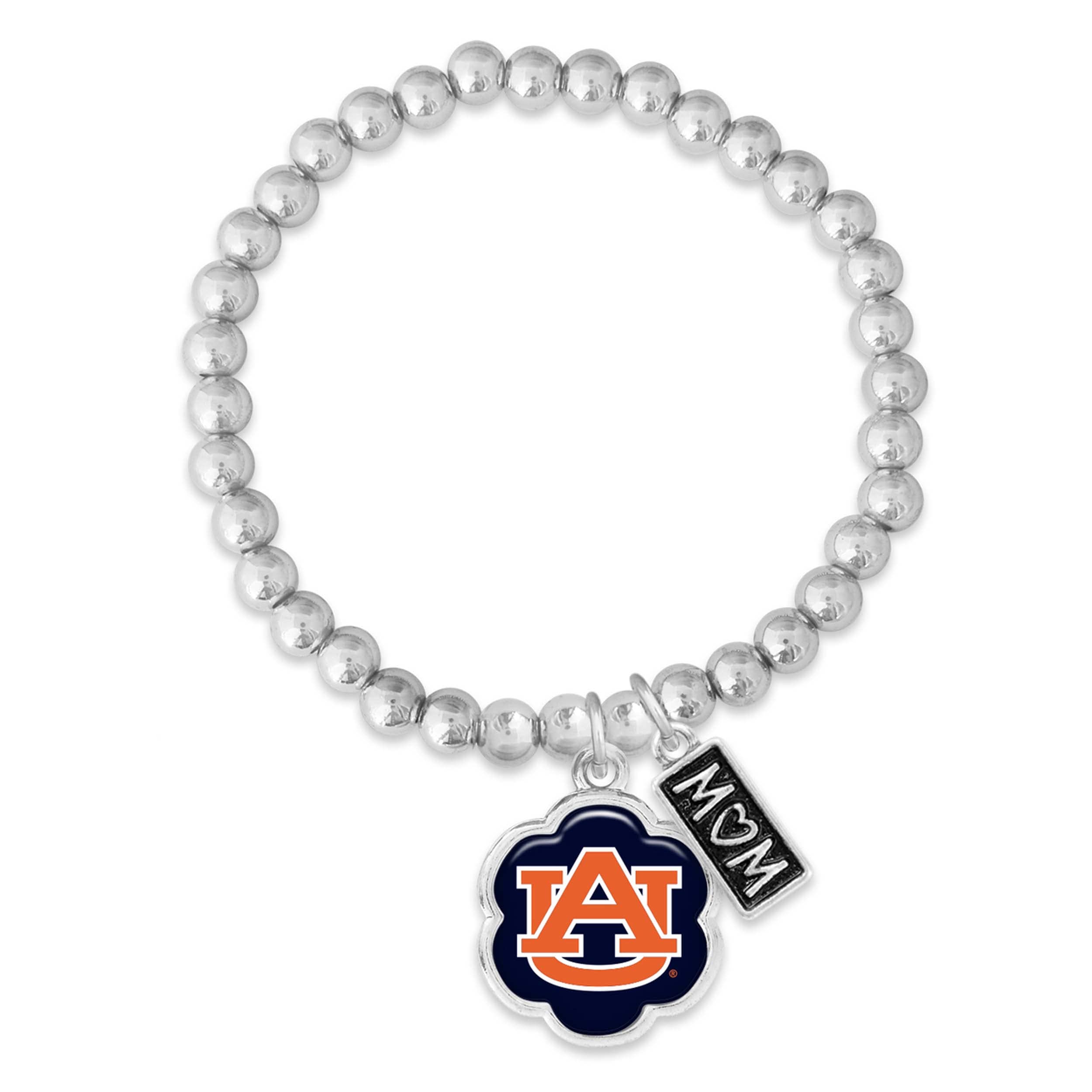 From the Heart Enterprises Auburn Tigers Hazel Mom Charm Bead Stretch Bracelet Jewelry Gift AU