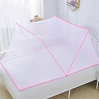 Vista 3 de Mosquitera plegable para dormitorio, 49.2 x 27.6 x 19.7 in, portátil, fácil de almacenar, ligera (rosa)