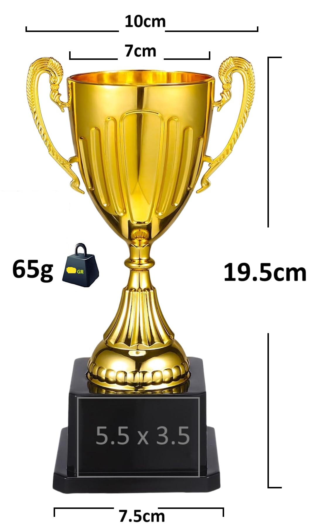 Durabol Trofeo Premio y Recompensas Copa de Deportivos Soporte Cuadrado — view 2