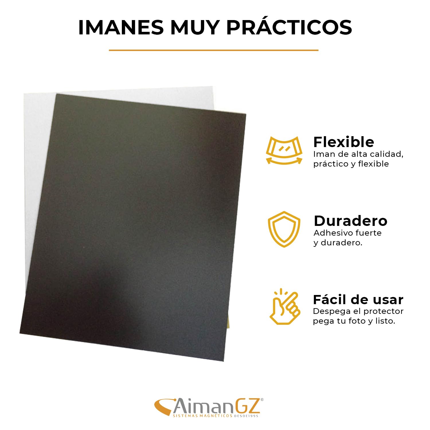 AimanGZ - Lámina magnética Flexible, Blanca, 62x101 cm, 0.75 mm de Grosor