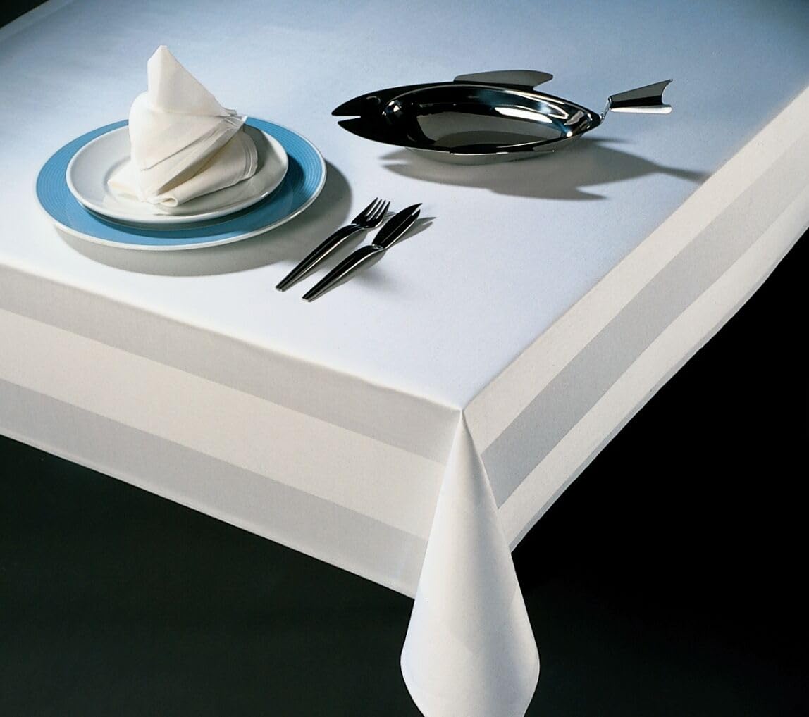 texpot 6 pieces Damask napkins White 50 x 50 cm with Satin Edge Washable at 95 C 100% Cotton - Image 4