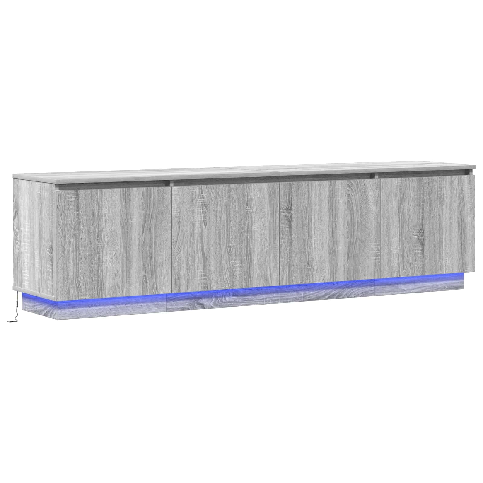 Mueble para TV de 180 x 38 x 49 cm gris Sonoma con LED