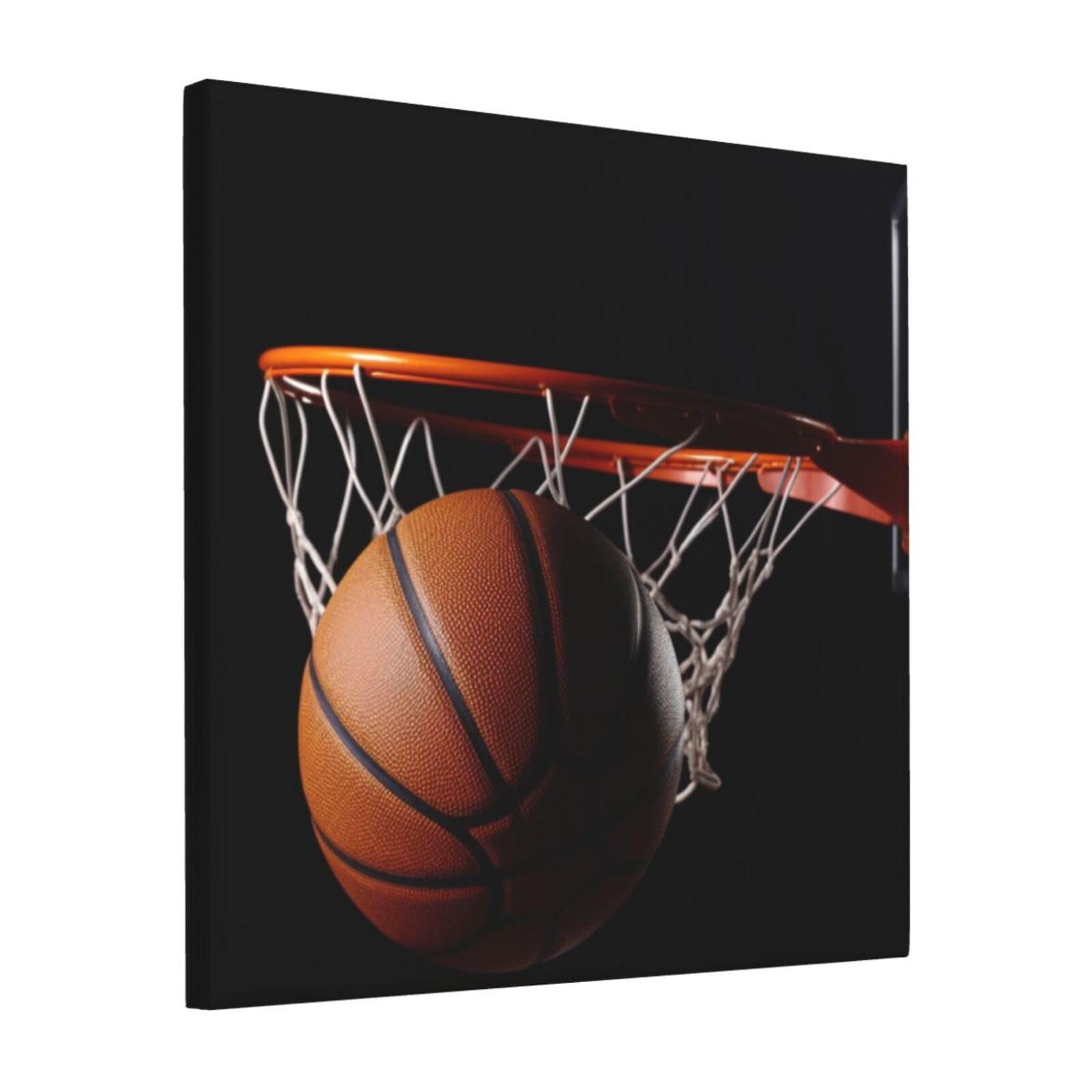KLOPH Basketball Canvas Wall Art for Living Room 12"x12" Modern Artwork Painting for Bathroom Hanging Canvas Prints Aesthetic Wallart for Bedroom Kitchen Office Wall Decor