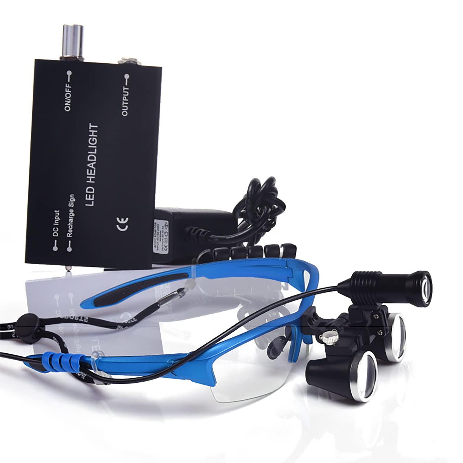 Occhialini Binoculari 2,5X 3,5X, + Vetro Ottico Binoculare Chirurgico Portatile Con Luce Frontale A LED 5W Per Lenti Chirurgiche Chirurgiche Mediche Del Dentista Lenti D'Ingrandimento Binoculari ( Col