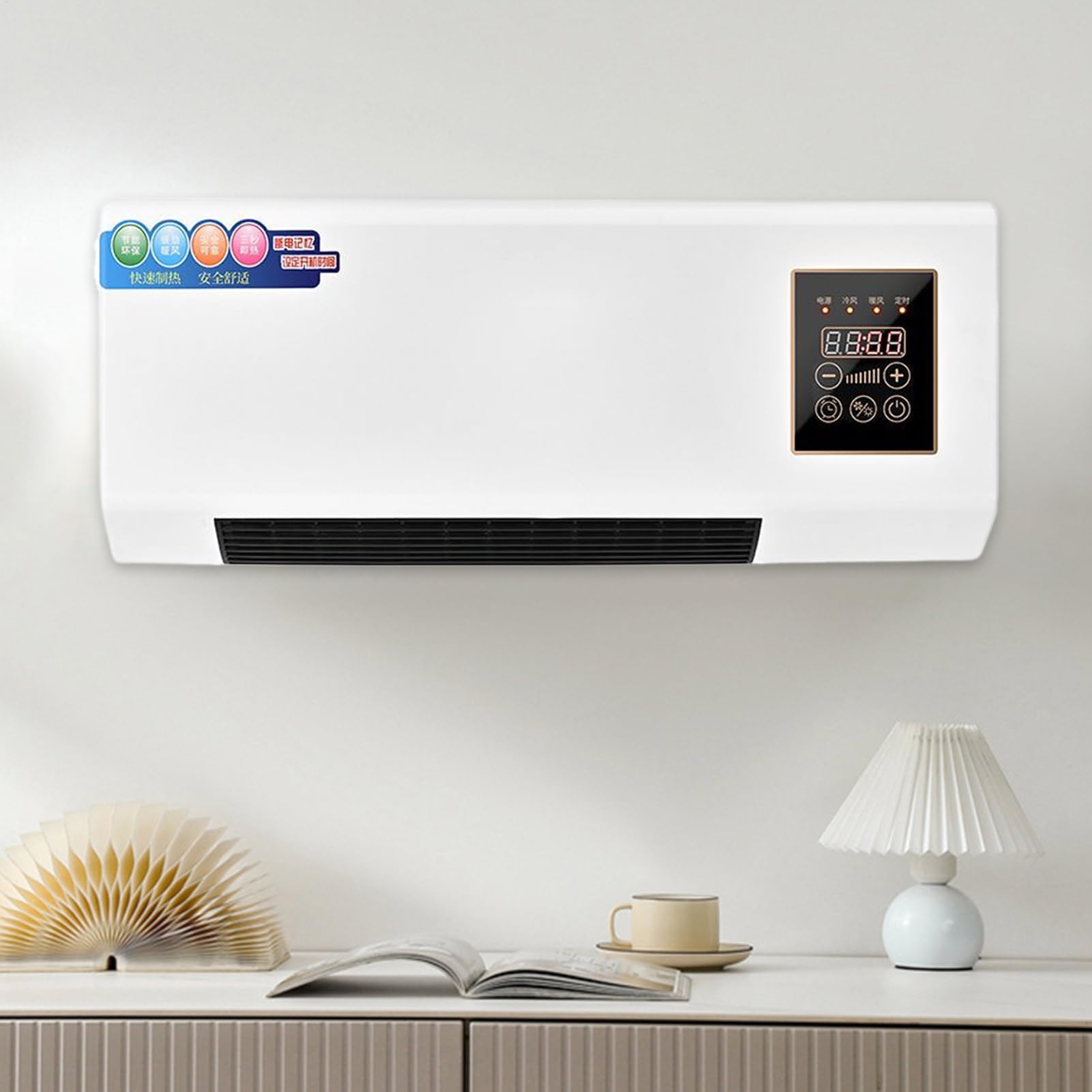 Condizionatore d'aria senza condotti da 2000 W con telecomando per camera da letto e soggiorno, unità a parete per un raffreddamento efficiente