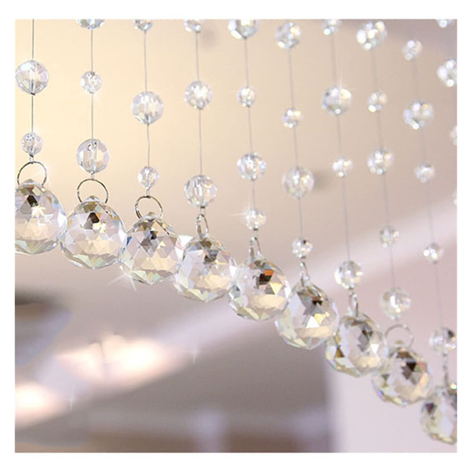 Rideau à pompons séparateur pour la maison, rideau de perles en cristal, perles suspendues, guirlande de perles en acrylique transparent, lustre suspendu pour décoration de mariage, fournitures de fê