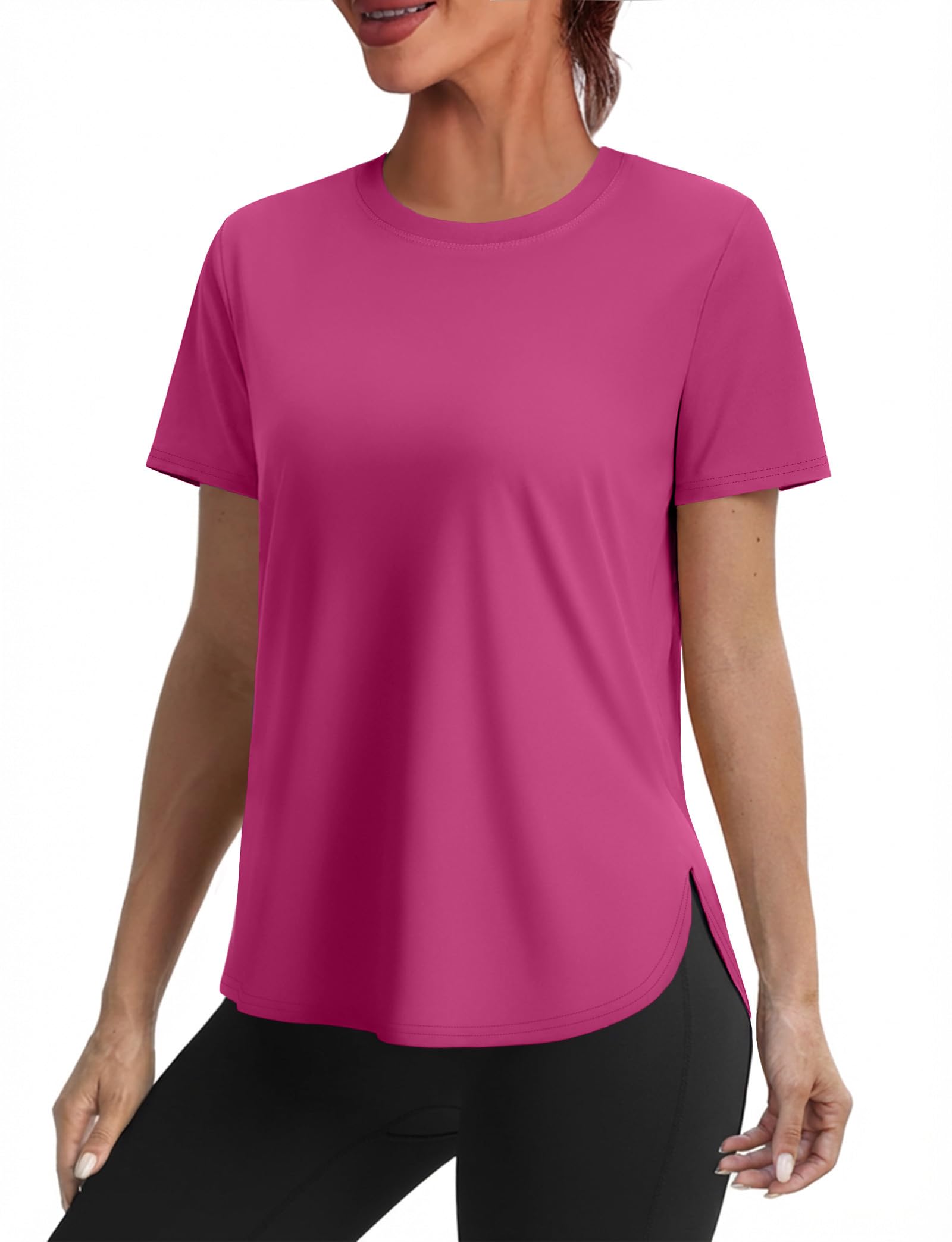 Women's Workout Tops for Women Sun Shirts UPF 50+ Short Sleeve UV Protection Shirt Lightweight Quick Dry Hiking Top for Women — view 6