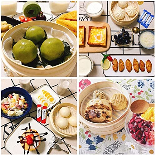 Bamboo Steamer, 2 Tiers Chinese Food Steamers, Traditional Design Healthy Cooking for Dumplings, Vegetables, Chicken, Fish - Handmade Steam Basket Included 2 Gauze Liners, 2-Tiers with Lid,20.3cm - Image 4