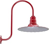 Vista 9 de Steel Lighting Co. Highland Park - Luz de granero Montada en la pared al aire libre Onda radial de 16 pulgadas Brazo recto de 11 pulgadas