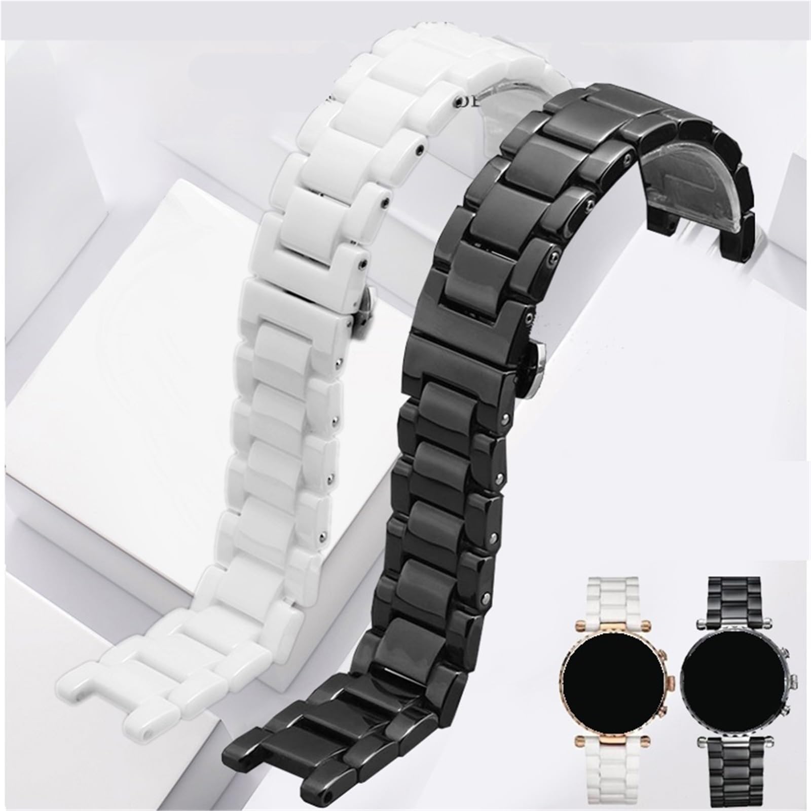 Ceramiczny pasek do zegarków 20 * 11mm 18 * 10mm 16 * 8mm Akcesoria do smartwatchów dla mężczyzn i kobiet