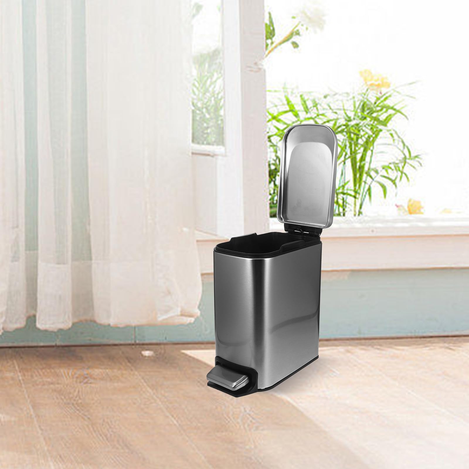 Homoyoyo Cubo de Basura del Baño 6l de Acero Inoxidable Pedal
