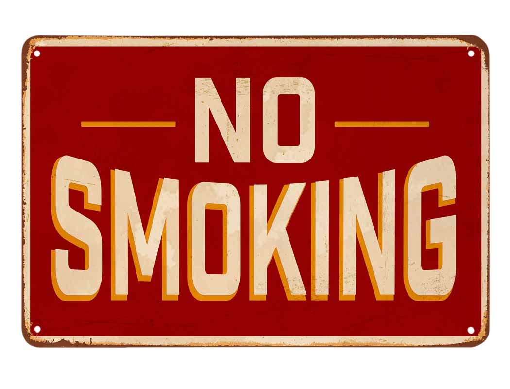 SMAZDFXX No Smoking Tin Sign,Red Vintage Metal Tin Signs for Cafes Bars Pubs Shop Wall Decorative Funny Retro Signs for Men Women 5.5"x8"