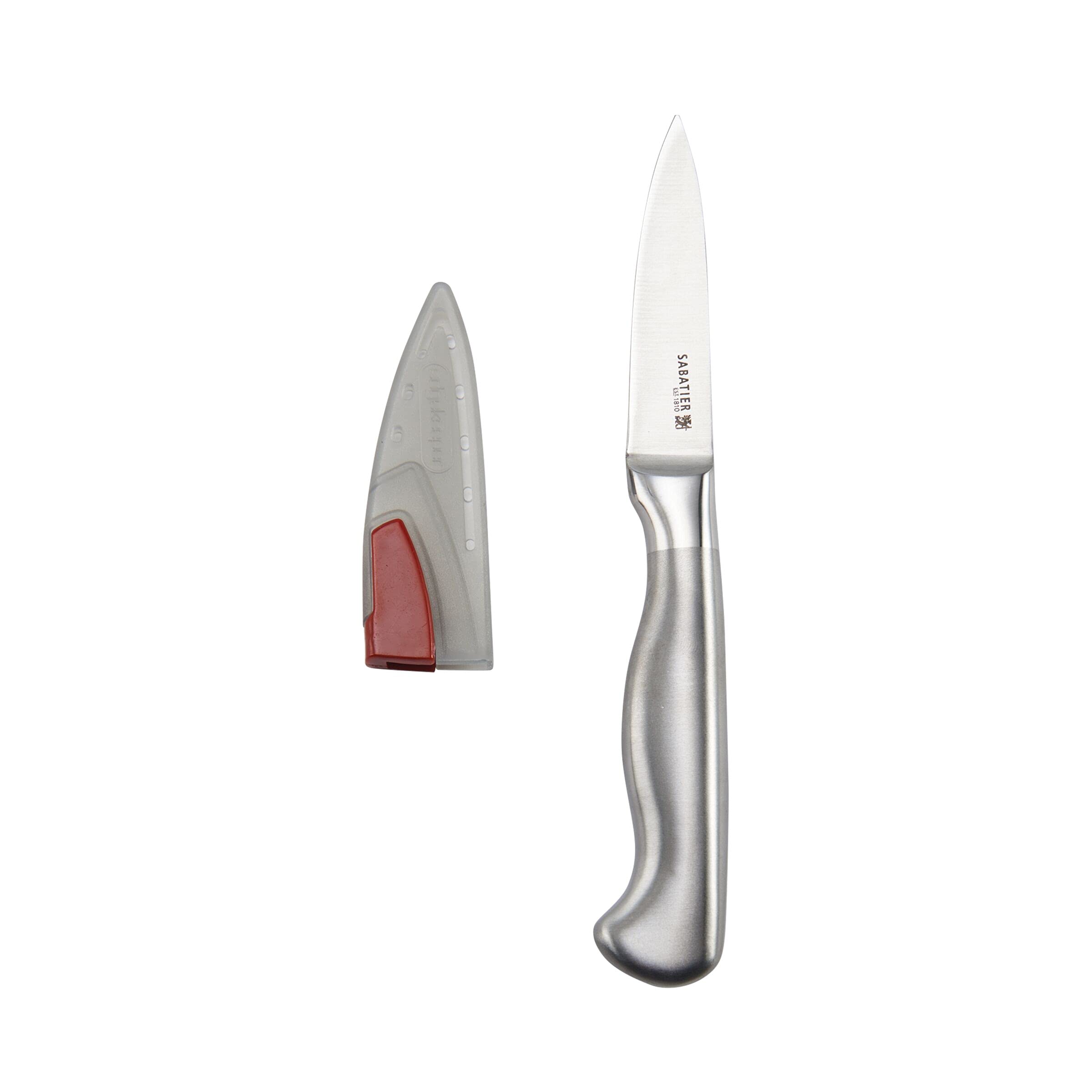 (3.5-Inch Paring Knife) - Sabatier 5171951 Stainless Steel Hollow Handle Paring Knife with EdgeKeeper Self-Sharpening Sleeve, 8.9cm , Silver