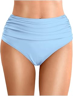 2025 - Bañador de verano para mujer, monocolor, cintura larga, plisado, playa, doble capa, triangular, bañador para hombre, turquesa