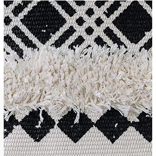 Chemin de table coton lin anti-rayure nappe avec pompon pour protéger meuble TV et table - 7