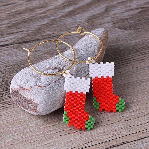 KELITCH Boucles D'Oreilles Pampilles Bohème Pendantes Faites À La Main Couleur Perle De Graine – Image 5