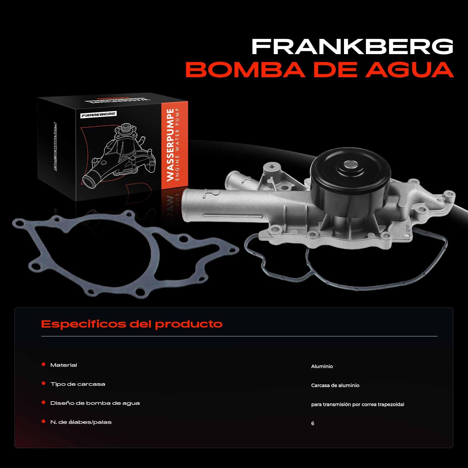 Frankberg Bomba de Agua Compatible con Clase C W202 W203 CL203 S202 S203, CLK C209, E W210 S210, G W461 1997-Hoy Reemplazo # 6112000201
