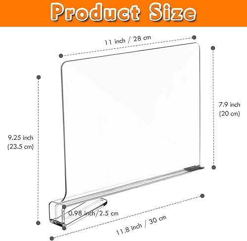 Miniatura 3 de Separadores de estantes para organización de armario, paquete de 6 separadores de estantes de acrílico transparente, separadores de armario para