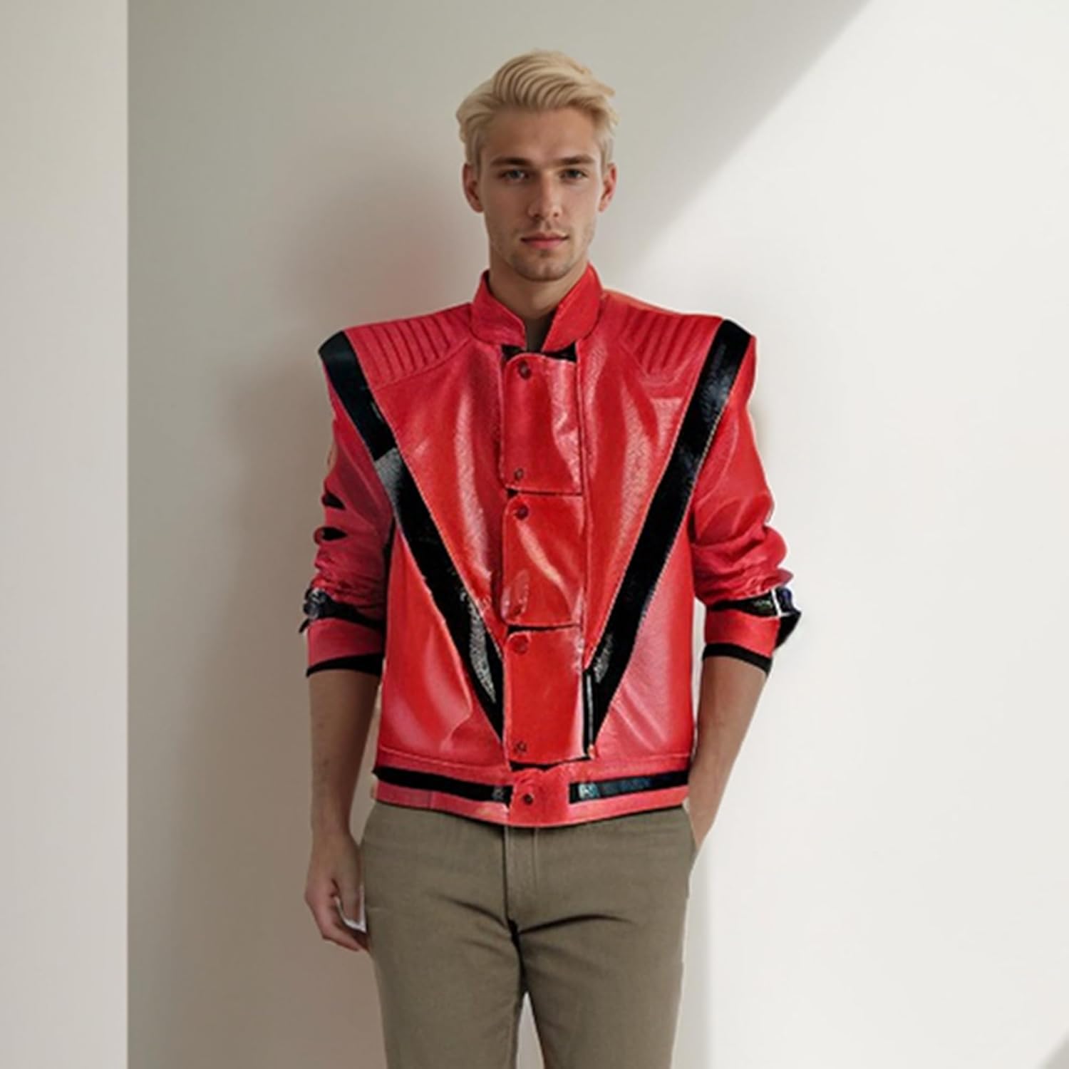 Red Leather Jacket for Audlts Kids Tolloder Dance Costumes Celebrate Festival Dress Halloween - Image 6