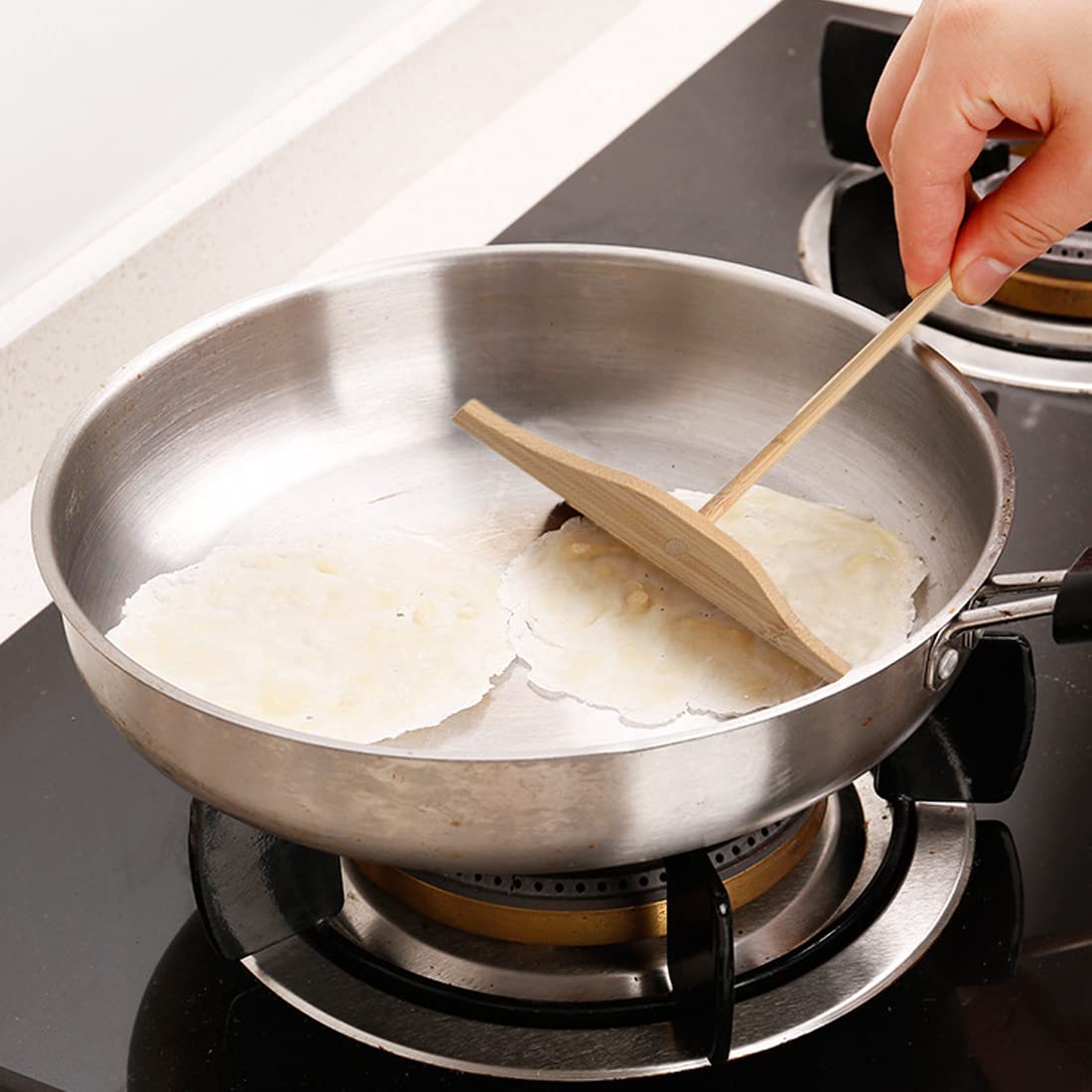 Set Di 3 Spatole In Legno Di Faggio Per Crepe E Pancake – Raschietti Professionali Anti-Graffio Per Padelle