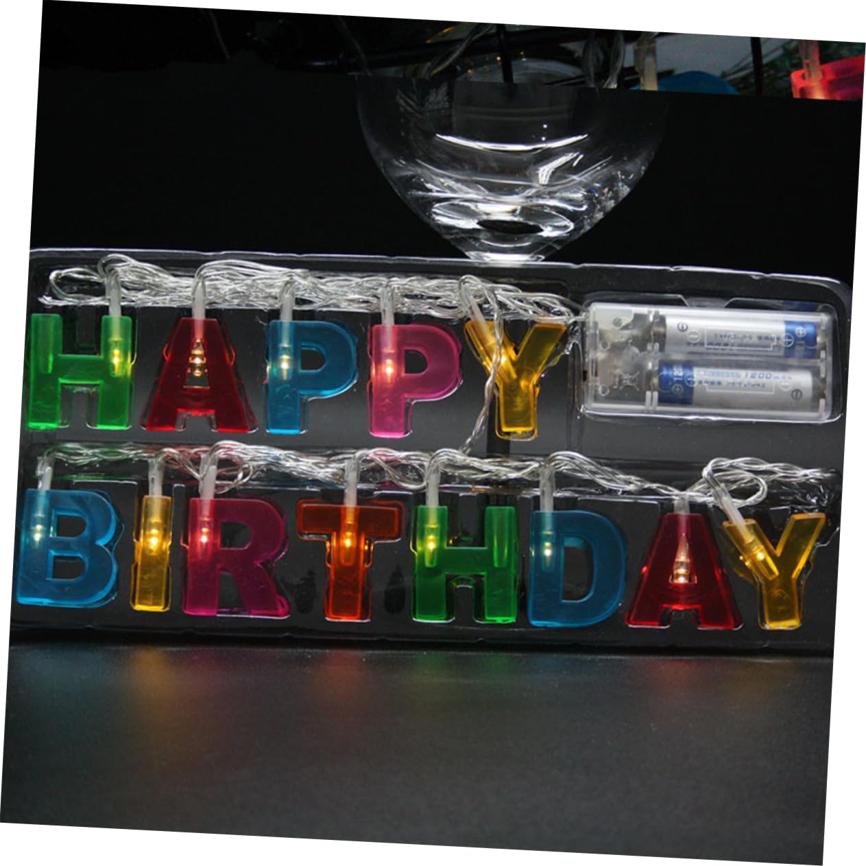 OUNONA 1PC LED Letters Lamp String Creative Birthday with Battery Decorative Light for Home Event Atmosphere Design