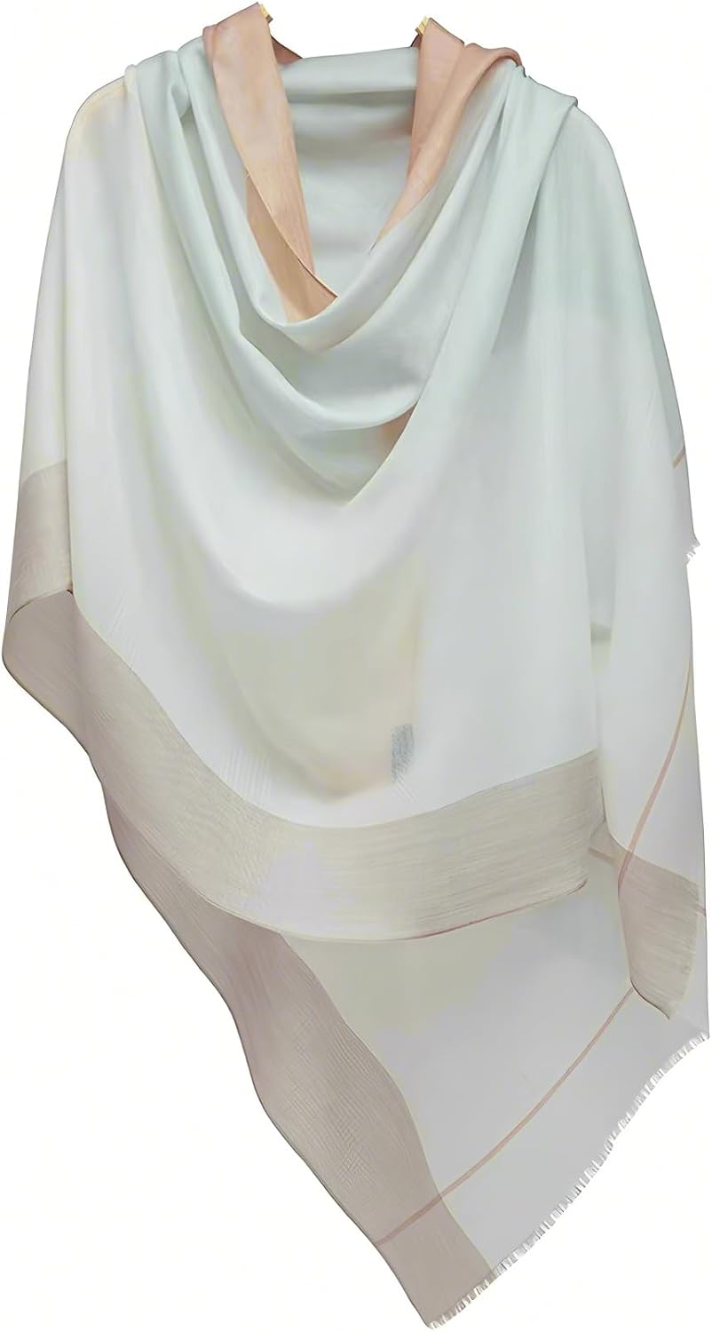 Luxury Cashmere Pashmina Style Shawl - Silk & Wool Blend Scarf, Lightweight Skin-Friendly Wrap